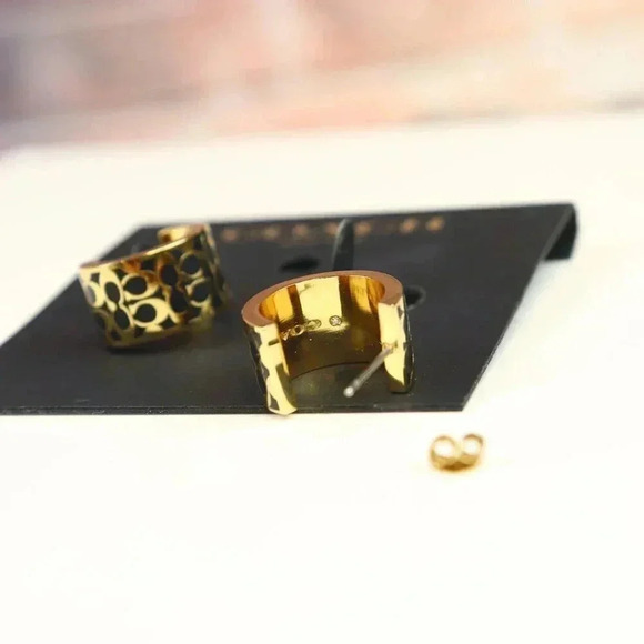 Coach C7770 Women's Hoop Earrings CI905 GD/WT - Picture 5 of 5